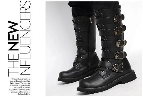 Cool Mens Motorcycle Boots Motorized Shoes Long Range Western Boot Mid-calf Military Combat Boots Go
