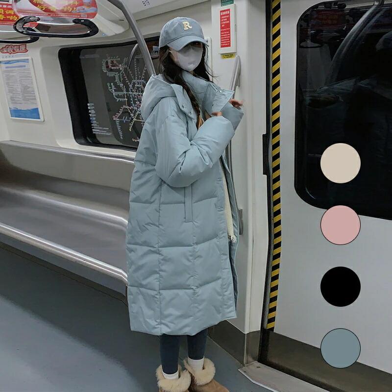 防寒 ダウン風コートジャケット 無地 ミドル ファッション ダウンコート 大きいサイズ ダウンジャケット ロングコート