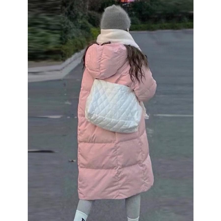 防寒 ダウン風コートジャケット 無地 ミドル ファッション ダウンコート 大きいサイズ ダウンジャケット ロングコート