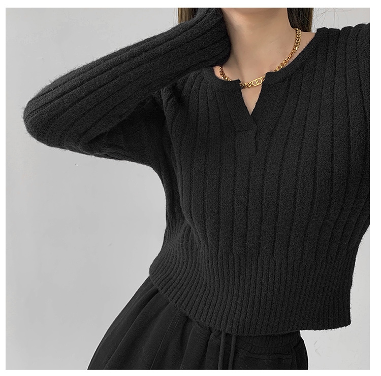 セーター ニット トップス キーネック リブ クロップド丈 ドロップショルダー 長袖 大人可愛い 上品 お洒落 こなれ感 セーター ニット トップス キーネック リブ クロップド丈 ドロップショルダー 長袖 大人可愛い 上品 お洒落 こなれ感