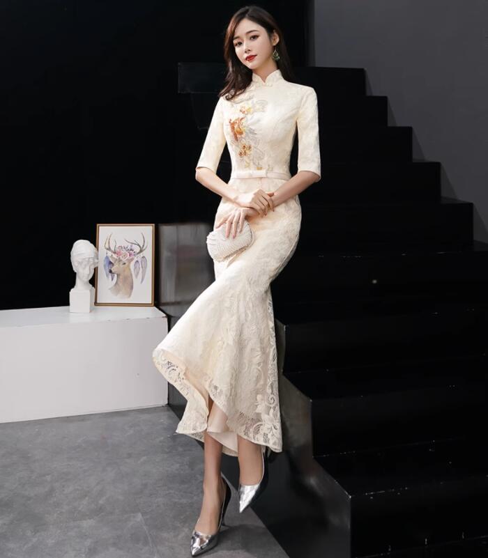 格安販売中レディースドレス 高級感 シャンパン 刺繍 女性 エレガント フィッシュテール 上品 音楽会 演奏会 着やせ 新着 ファスナータイプ ロングワンピース ウェディングドレス パーティー お呼ば 格安販売中レディースドレス 高級感 シャンパン 刺繍 女性 エレガント フィッシュテール 上品 音楽会 演奏会 着やせ 新着 ファスナータイプ ロングワンピース ウェディングドレス パーティー お呼ば