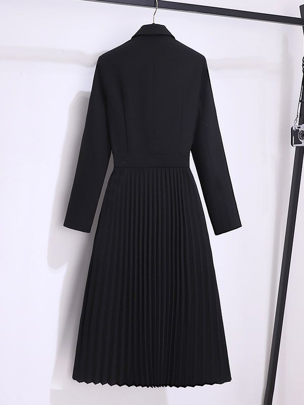 2024新作ワンピース スーツ ウエスト引き締め プリーツ 韓国 ワンピース フェイクレイヤード ドレス パーティードレセット アップス ロングワンピース 卒業式 ママ スーツ 入学式 ママ ス FZ