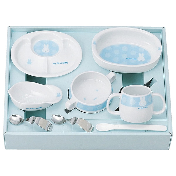 マイファーストミッフィー ベビー食器セット ブルー 8点セット 406751 離乳食初期・中期 日本製 離乳食 食器セット ミッフィー お食い初め 出産祝い astk