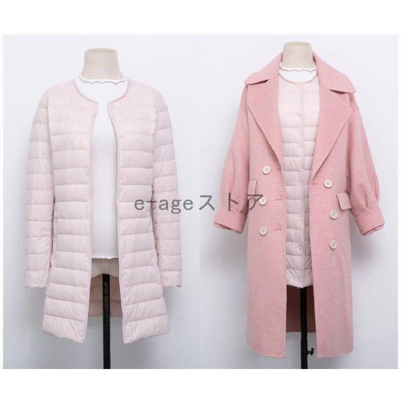 大人の魅力 インナーダウンライトダウンロング丈ダウンジャケットレディースラウンドネックノーカラーコンパクト防寒軽量あったかアウター大きいサイズ秋冬 大人の魅力 インナーダウンライトダウンロング丈ダウンジャケットレディースラウンドネックノーカラーコンパクト防寒軽量あったかアウター大きいサイズ秋冬