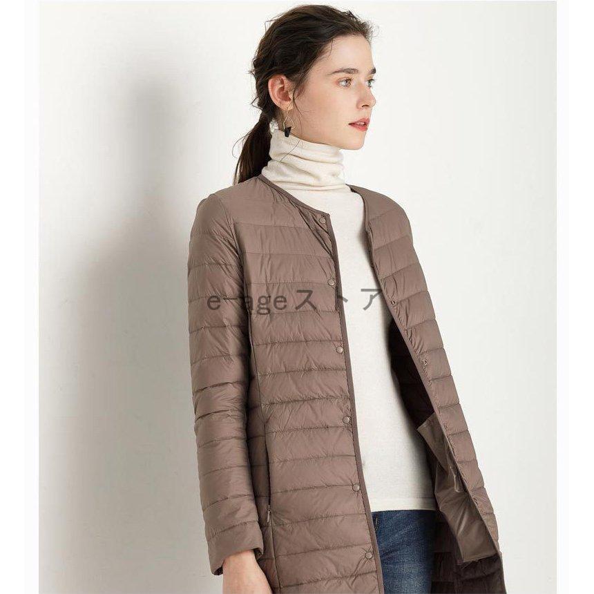 大人の魅力 インナーダウンライトダウンロング丈ダウンジャケットレディースラウンドネックノーカラーコンパクト防寒軽量あったかアウター大きいサイズ秋冬 大人の魅力 インナーダウンライトダウンロング丈ダウンジャケットレディースラウンドネックノーカラーコンパクト防寒軽量あったかアウター大きいサイズ秋冬