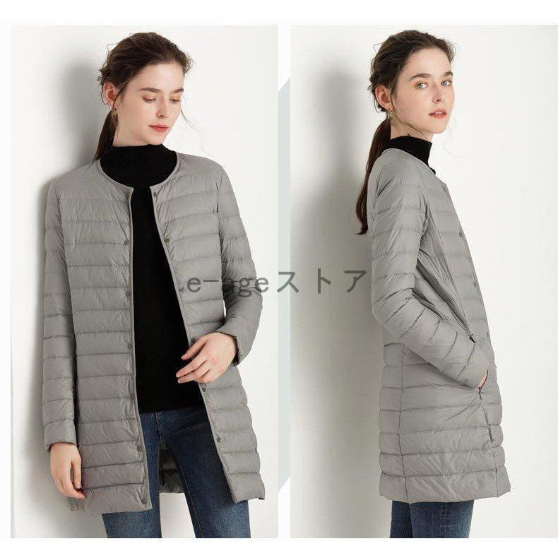 大人の魅力 インナーダウンライトダウンロング丈ダウンジャケットレディースラウンドネックノーカラーコンパクト防寒軽量あったかアウター大きいサイズ秋冬 大人の魅力 インナーダウンライトダウンロング丈ダウンジャケットレディースラウンドネックノーカラーコンパクト防寒軽量あったかアウター大きいサイズ秋冬