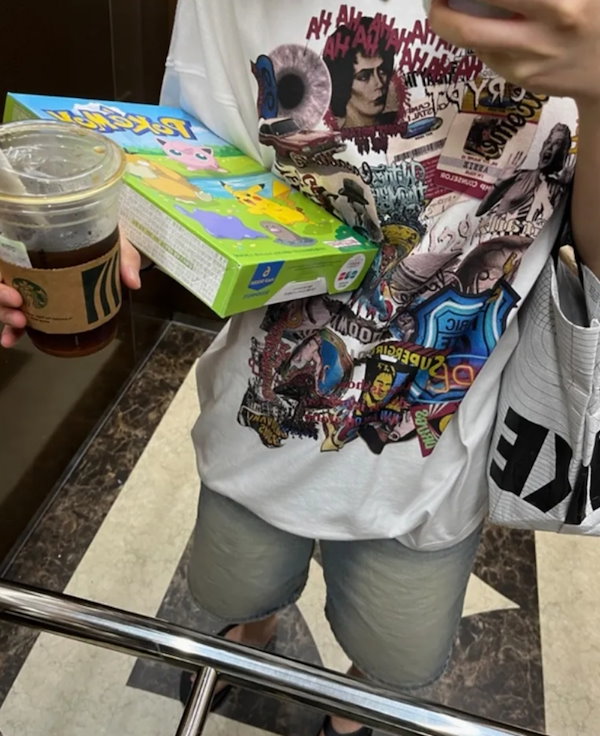 aespa ウィンター着用 GRAILZ Tシャツ unisex ブラック 再入荷！！☆AESPA ウィンター 着用！！【GRAILZ】COLLAGE T