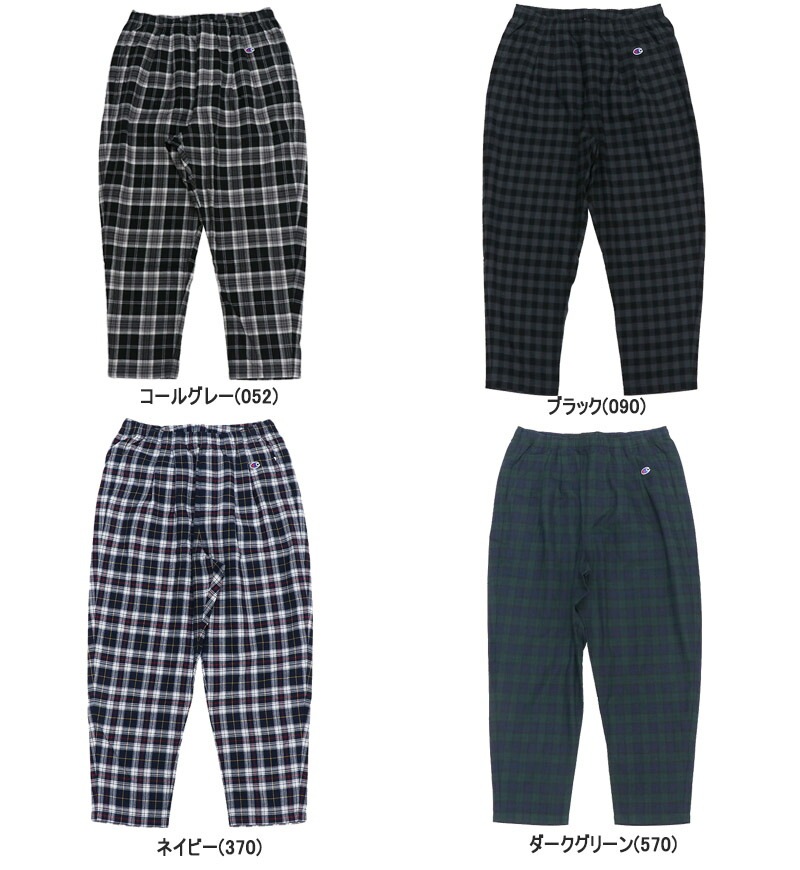 チャンピオン ロングパンツ 22SS 男性用 テーパード チェックパンツ 国内正規品 [AA]
