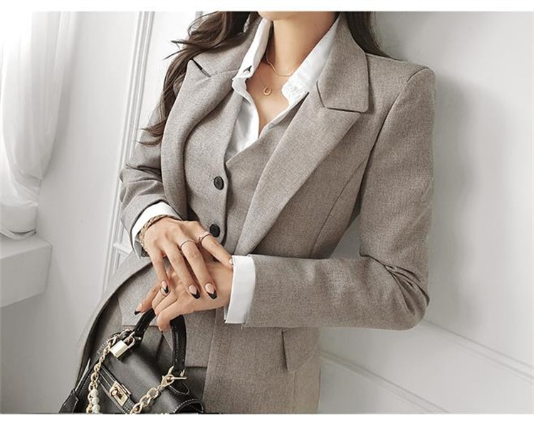 韓国ファッション 2025年秋モデル ウエスト絞り 3点ビジネスセット ジャケットベストパンツ 韓国ファッション 2025年秋モデル ウエスト絞り 3点ビジネスセット ジャケットベストパンツ