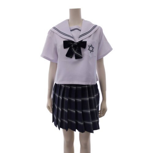 916コスプレ コスチューム 学制服風 リボン 刺繍 胸元 チェック ホワイト S M L XL GRAXIA グラシア 916コスプレ コスチューム 学制服風 リボン 刺繍 胸元 チェック ホワイト S M L XL GRAXIA グラシア