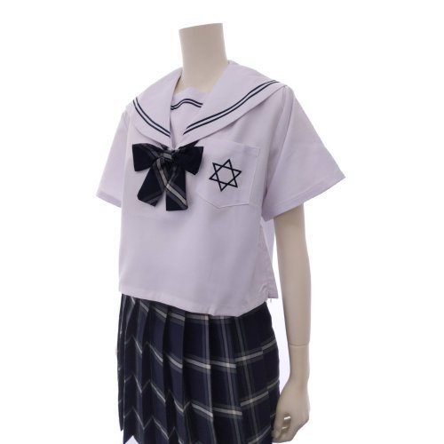 916コスプレ コスチューム 学制服風 リボン 刺繍 胸元 チェック ホワイト S M L XL GRAXIA グラシア 916コスプレ コスチューム 学制服風 リボン 刺繍 胸元 チェック ホワイト S M L XL GRAXIA グラシア