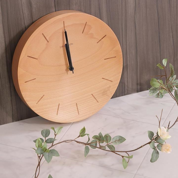 壁掛け時計 ドイツ産 天然木 ブナ 木製 丸形 アナログ 静音タイプ 電池式 28cm(C1708 ブナ木(ドイツ) 数字なし, 28cmx28cmx4.5cm) 壁掛け時計 ドイツ産 天然木 ブナ 木製 丸形 アナログ 静音タイプ 電池式 28cm(C1708 ブナ木(ドイツ) 数字なし, 28cmx28cmx4.5cm)