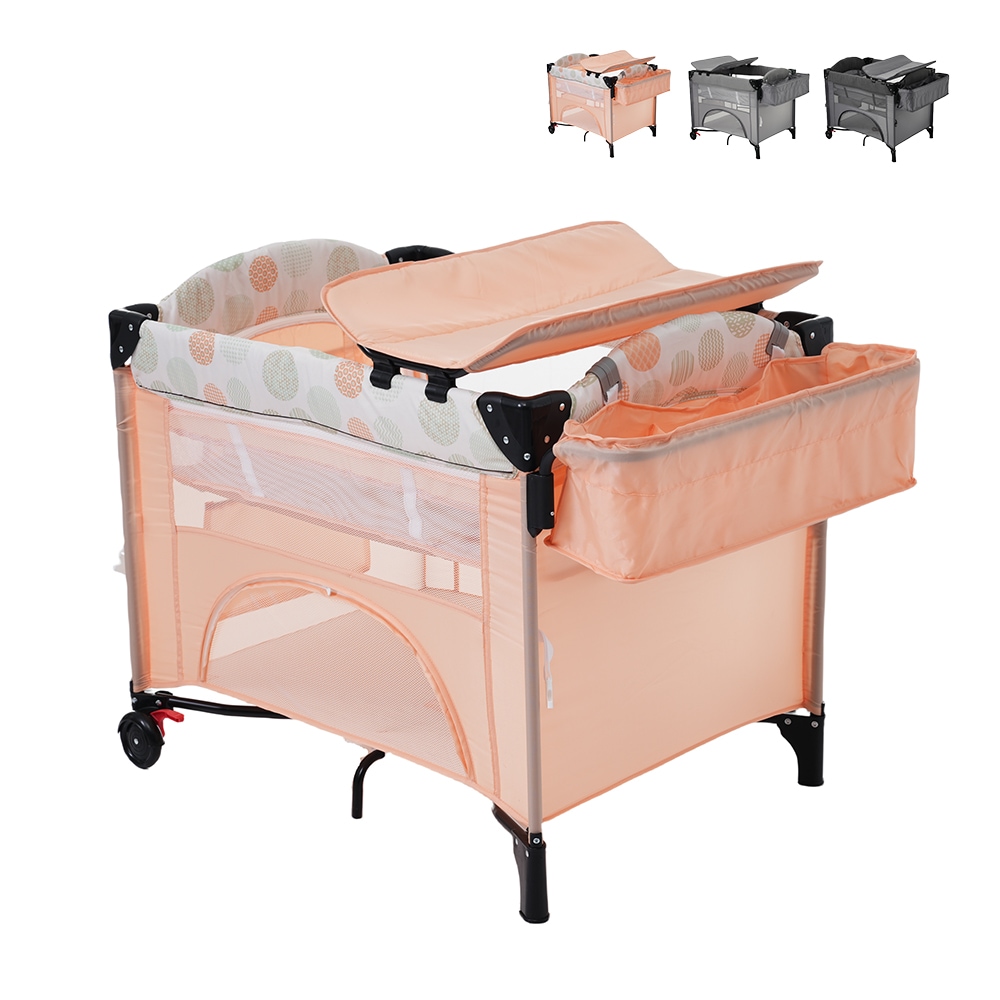 ベビーベッド ベビーサークル 折りたたみ 添い寝ベッド おむつ替えテーブル付 プレイヤード お昼寝マット キャリーバッグ付 マットレス付 キャスター付き 多機能 軽量 出産祝い