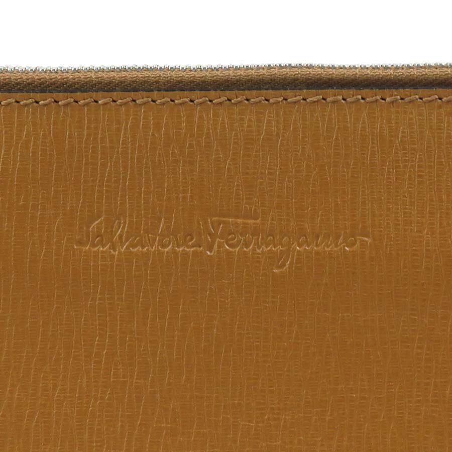 サルヴァトーレフェラガモ Salvatore Ferragamo クラッチバッグ レザー ブラウン シルバー メンズ e60674a サルヴァトーレフェラガモ Salvatore Ferragamo クラッチバッグ レザー ブラウン シルバー メンズ e60674a