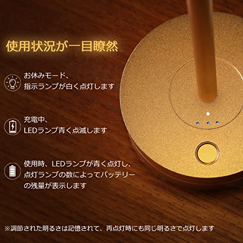 Govssing 間接照明 おしゃれ テーブルランプ バッテリー残量表示 ledライト タイマー機能 4000mAh 充電式 卓上ライト 3種類色温 無段階調光 スタンド デスクライト コードレス メ