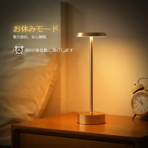 Govssing 間接照明 おしゃれ テーブルランプ バッテリー残量表示 ledライト タイマー機能 4000mAh 充電式 卓上ライト 3種類色温 無段階調光 スタンド デスクライト コードレス メ