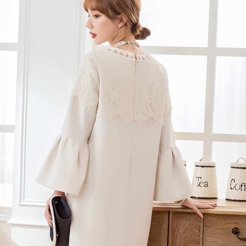 【CY.上品】 ワンピース レース シフォン フリル 七分袖 ドレス 卒業式 卒園式 入学式 入園式 30 40 50代 フォーマル パーティードレス 演奏会 結婚式 お呼ばれ