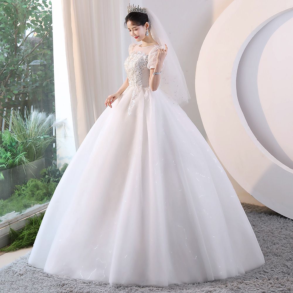 【2枚購入で 3oo円OFF！】ライトウェディングドレス 2025 夏ブライダルガール小さなシンドレス旅行写真ウェディングドレス