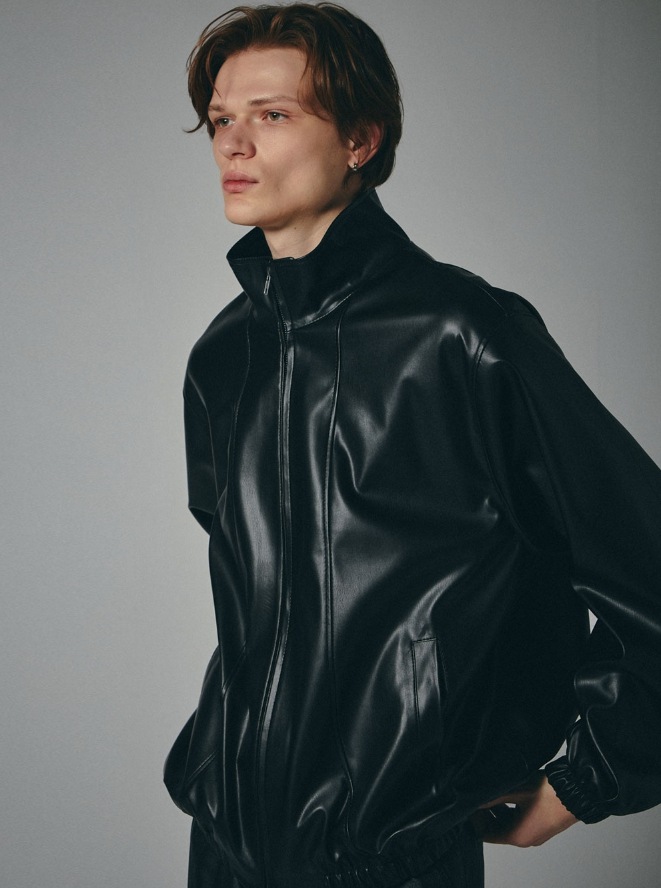 [SPERONE] Fox Leather Curved Panel Jacket