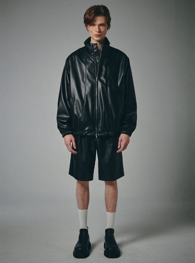 [SPERONE] Fox Leather Curved Panel Jacket