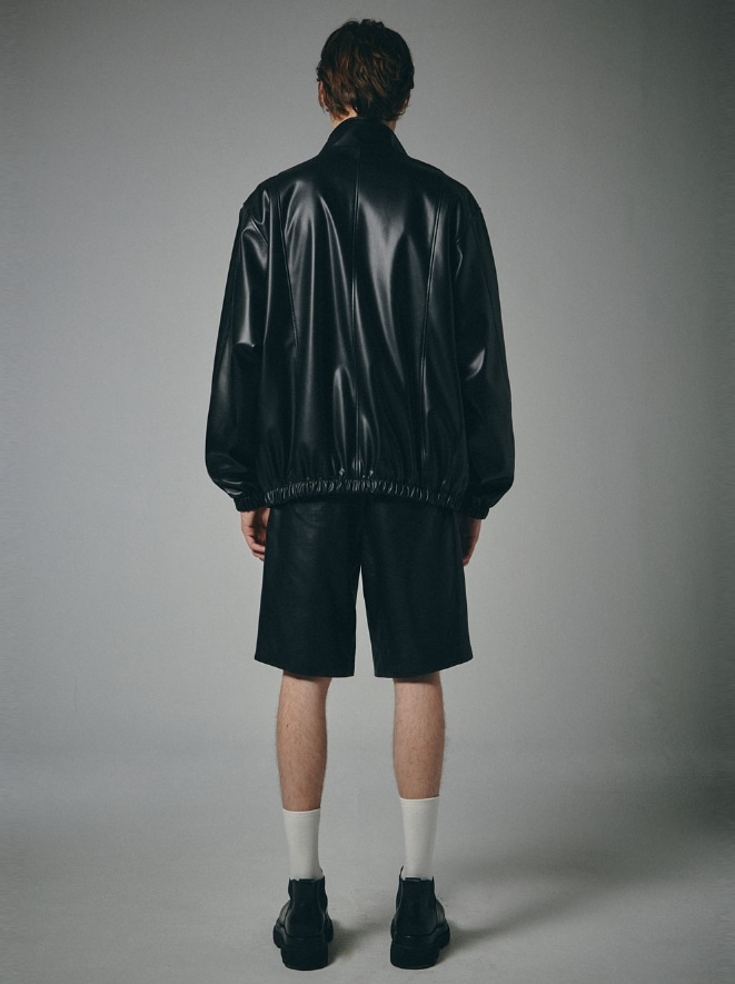 [SPERONE] Fox Leather Curved Panel Jacket