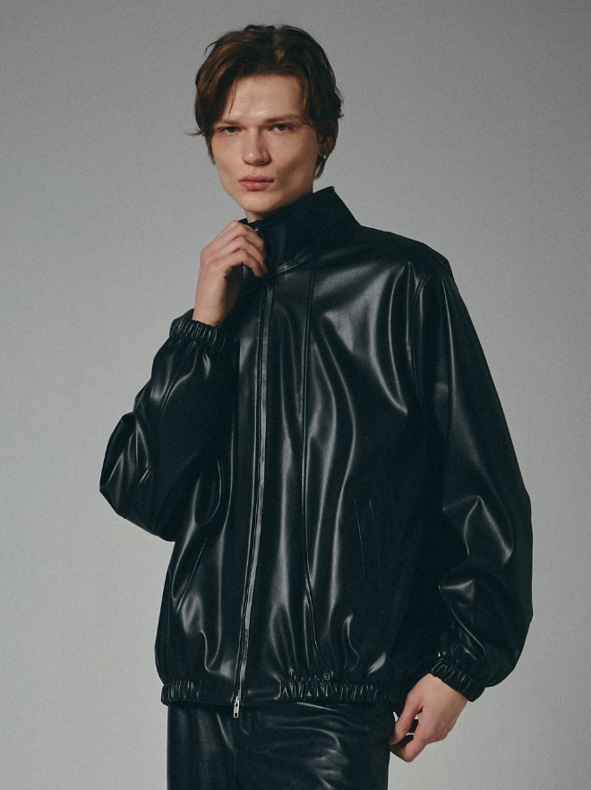 [SPERONE] Fox Leather Curved Panel Jacket