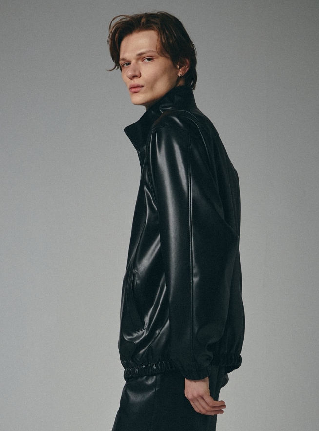 [SPERONE] Fox Leather Curved Panel Jacket