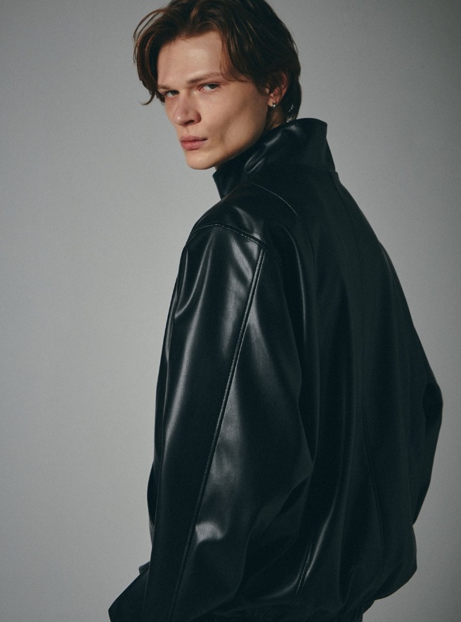 [SPERONE] Fox Leather Curved Panel Jacket
