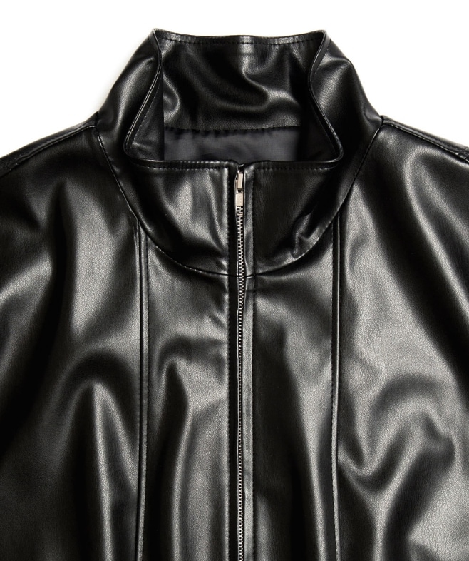 [SPERONE] Fox Leather Curved Panel Jacket