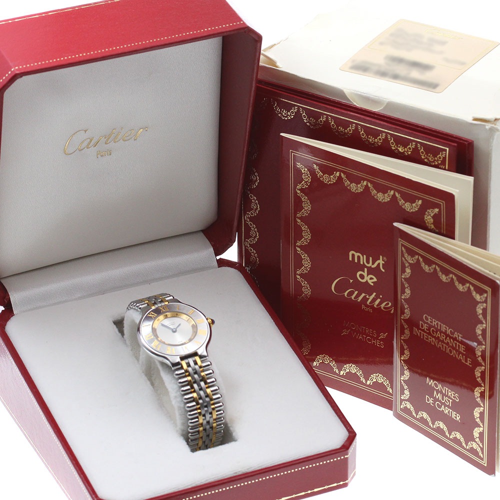 カルティエ CARTIER W10073F4 マスト21 クォーツ レディース 箱