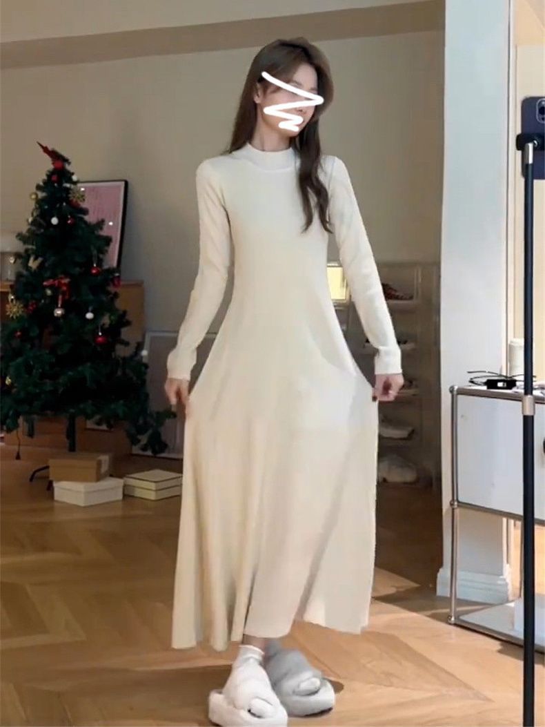 コート付きでスリムに見えるニッチな厚みのある女性用23新作インナーボトムロングスカート コート付きでスリムに見えるニッチな厚みのある女性用23新作インナーボトムロングスカート