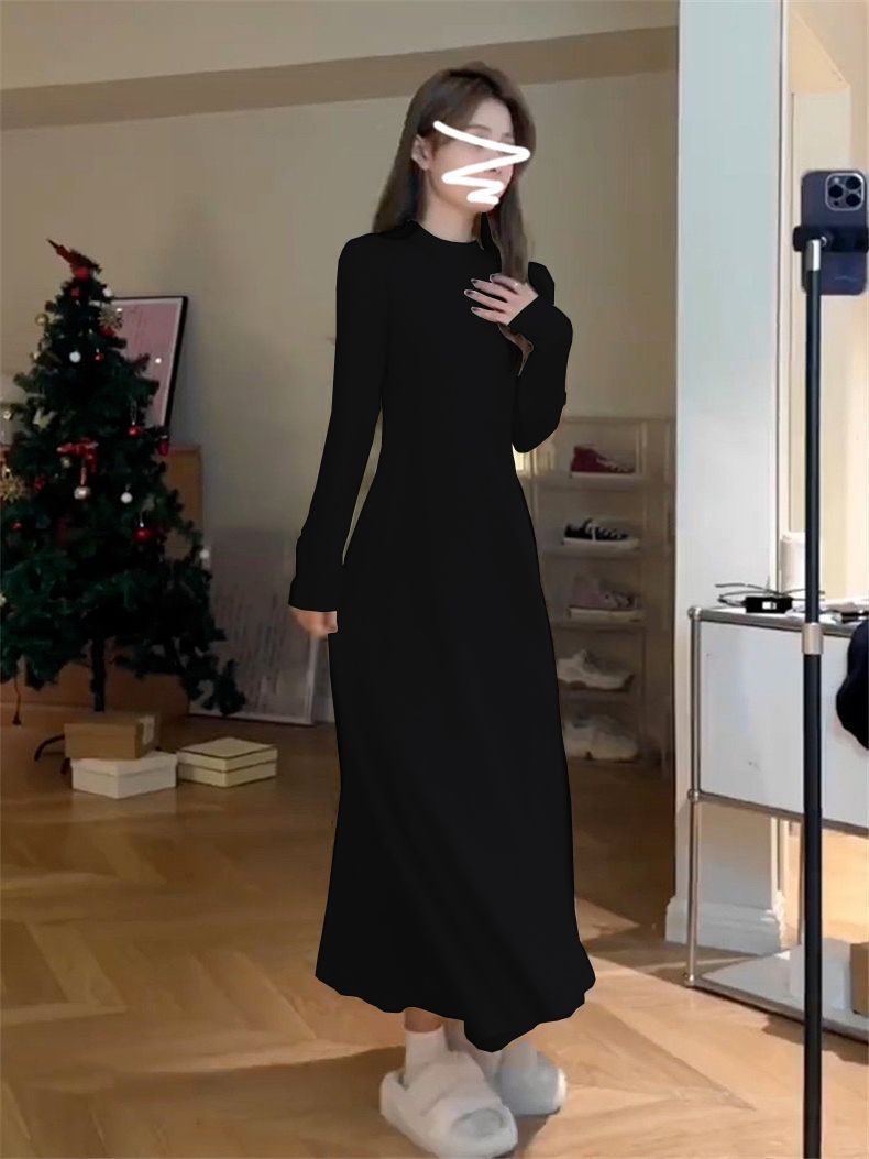 コート付きでスリムに見えるニッチな厚みのある女性用23新作インナーボトムロングスカート コート付きでスリムに見えるニッチな厚みのある女性用23新作インナーボトムロングスカート