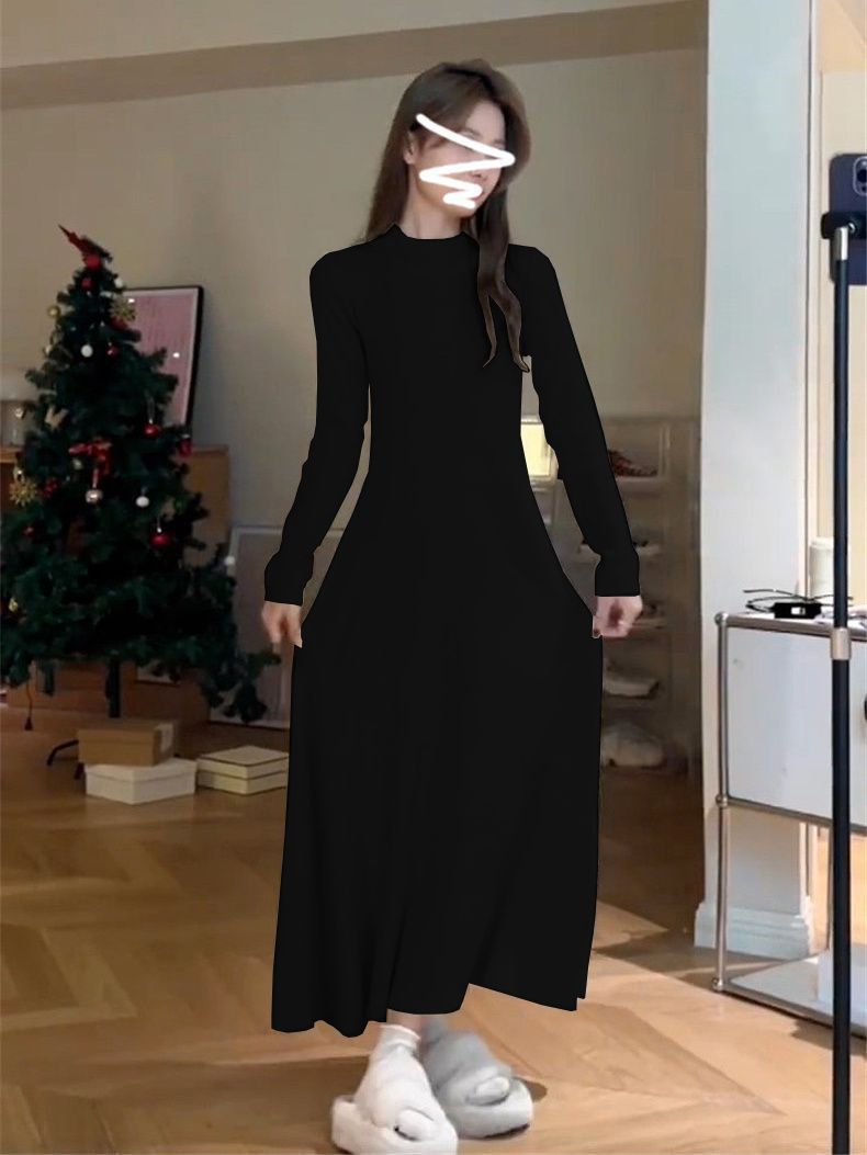 コート付きでスリムに見えるニッチな厚みのある女性用23新作インナーボトムロングスカート コート付きでスリムに見えるニッチな厚みのある女性用23新作インナーボトムロングスカート