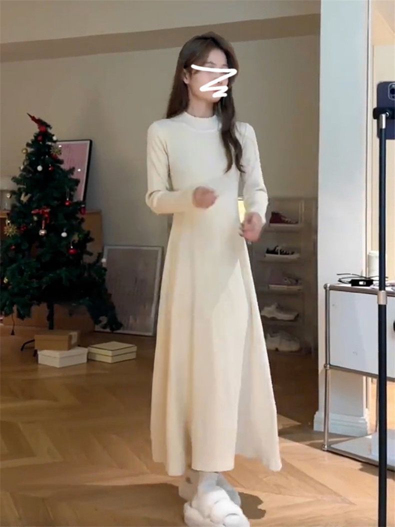 コート付きでスリムに見えるニッチな厚みのある女性用23新作インナーボトムロングスカート コート付きでスリムに見えるニッチな厚みのある女性用23新作インナーボトムロングスカート