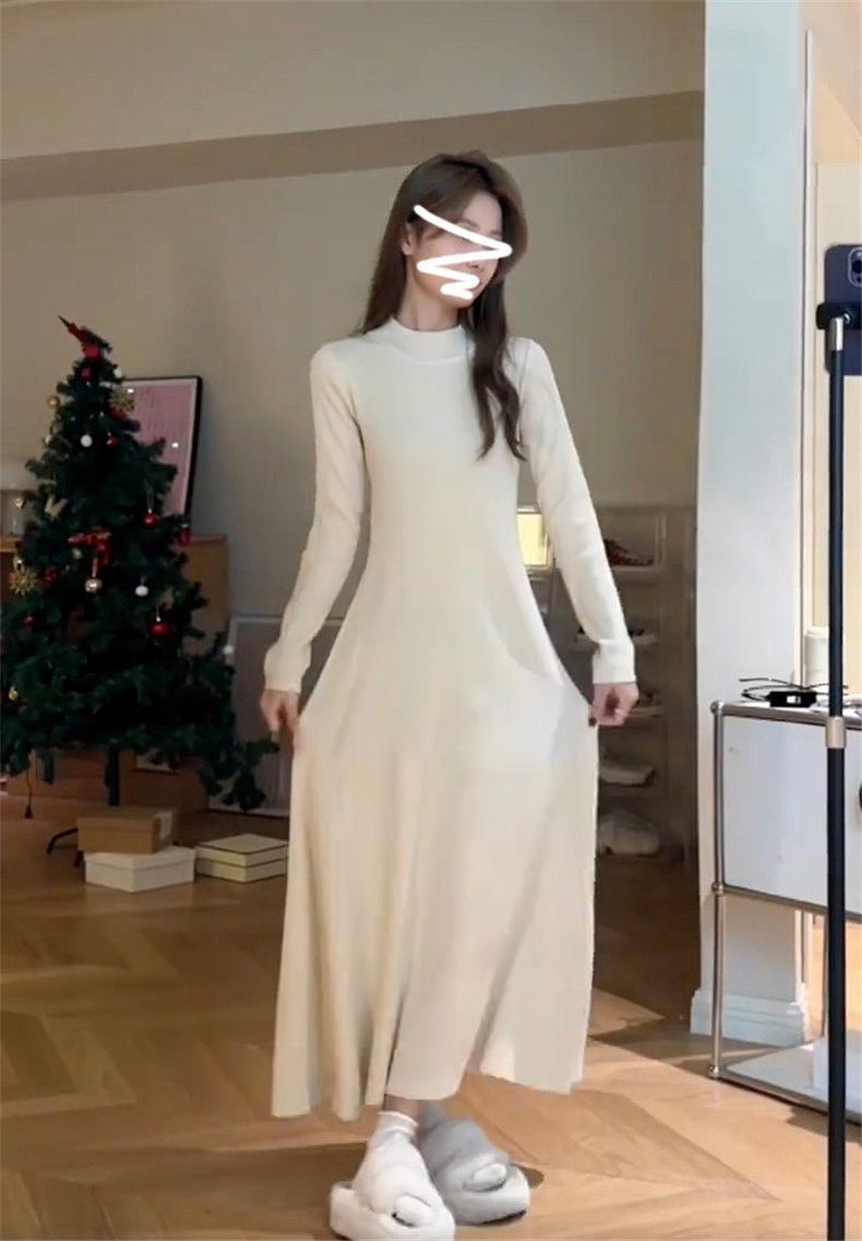 コート付きでスリムに見えるニッチな厚みのある女性用23新作インナーボトムロングスカート コート付きでスリムに見えるニッチな厚みのある女性用23新作インナーボトムロングスカート