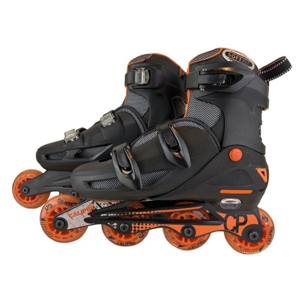 インラインスケート/ローラースケート [オレンジ] 2427cm 4段階サイズ調整可能