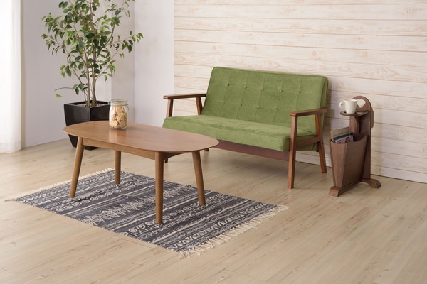 トムテ サイドテーブル TAC-252WAL 収納 リビング テーブル マガジンラック ドリンクホルダー ウォルナット 天然木 ナイトテーブル インテリア コンパクト