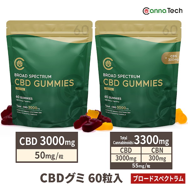 Qoo10] Canna Tech CBD グミ CBN 配合 60粒 33