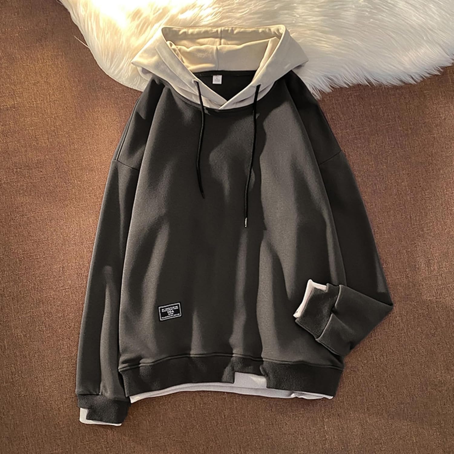パーカー プルオーバー s-4xl メンズ フード付き 長袖 トレーナー ボア付き 5カラー 秋服 冬服 カジュアル 防風防寒 吸汗性 レトロ ファッション 練習用 普段着 ストリート ブラ