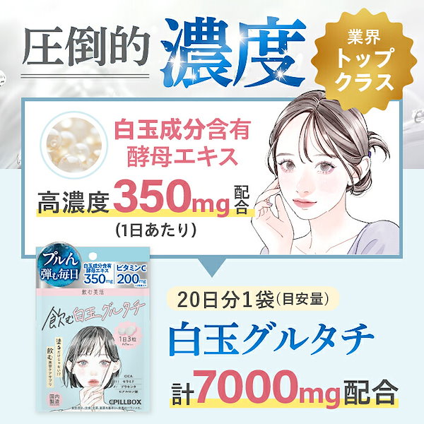 Qoo10] ピルボックス 【飲む美活】飲む 白玉 グルタチ オン・