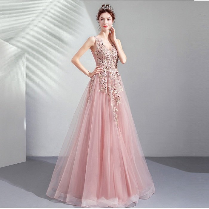 カラードレス 演奏会用ドレス パーティードレス ロングドレス ウェディングドレス 発表会 結婚式 ピ