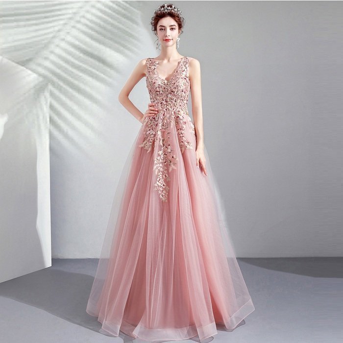 カラードレス 演奏会用ドレス パーティードレス ロングドレス ウェディングドレス 発表会 結婚式 ピ