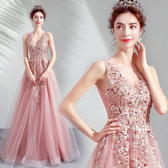 カラードレス 演奏会用ドレス パーティードレス ロングドレス ウェディングドレス 発表会 結婚式 ピ