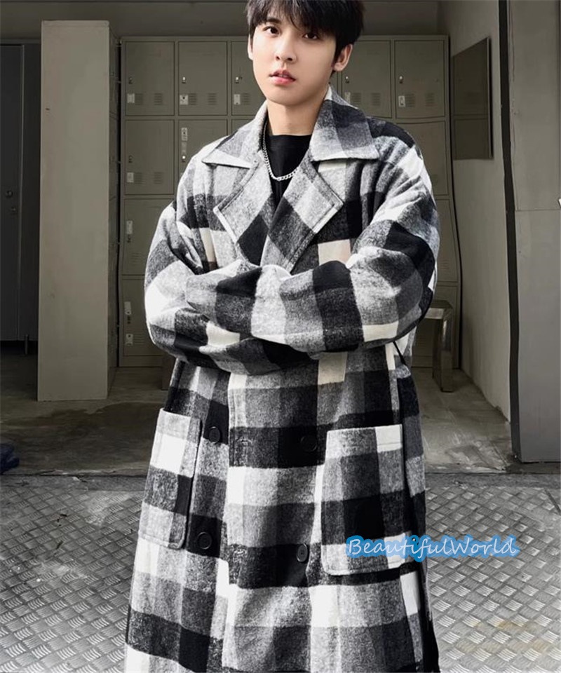 チェスターコート メンズ ミドルコート ロングコート ビジネスコートチェック柄 冬服アウター 紳士服 防寒 保温 秋冬 暖かい 暖かい 防寒着N38