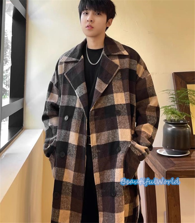 チェスターコート メンズ ミドルコート ロングコート ビジネスコートチェック柄 冬服アウター 紳士服 防寒 保温 秋冬 暖かい 暖かい 防寒着N38