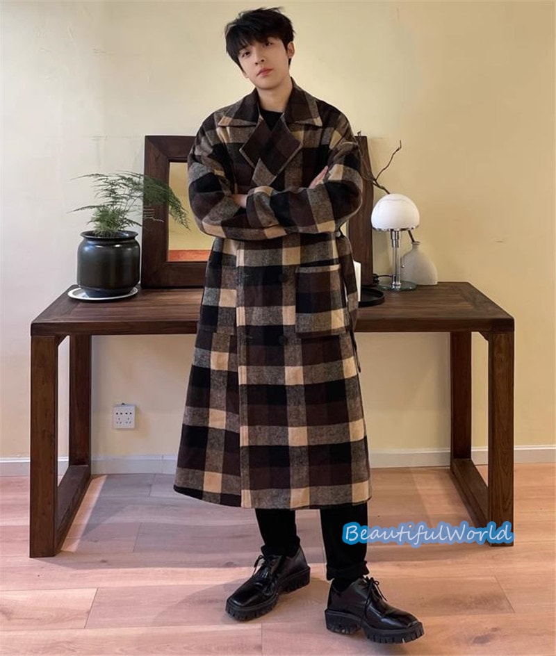 チェスターコート メンズ ミドルコート ロングコート ビジネスコートチェック柄 冬服アウター 紳士服 防寒 保温 秋冬 暖かい 暖かい 防寒着N38