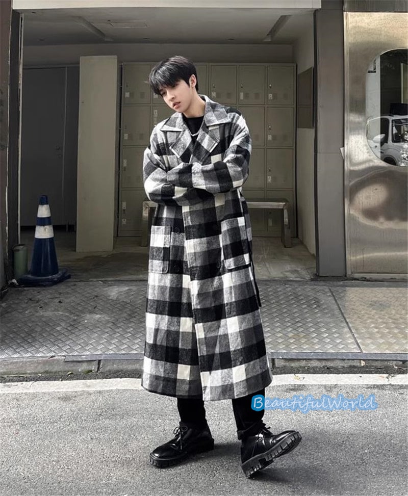 チェスターコート メンズ ミドルコート ロングコート ビジネスコートチェック柄 冬服アウター 紳士服 防寒 保温 秋冬 暖かい 暖かい 防寒着N38