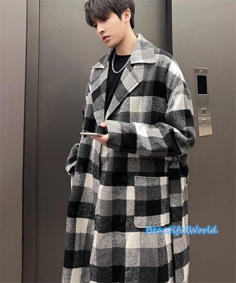 チェスターコート メンズ ミドルコート ロングコート ビジネスコートチェック柄 冬服アウター 紳士服 防寒 保温 秋冬 暖かい 暖かい 防寒着N38