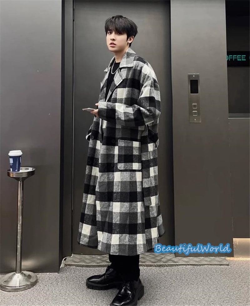 チェスターコート メンズ ミドルコート ロングコート ビジネスコートチェック柄 冬服アウター 紳士服 防寒 保温 秋冬 暖かい 暖かい 防寒着N38