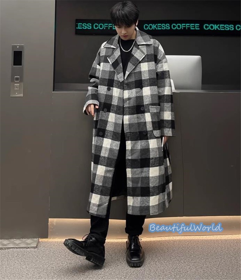 チェスターコート メンズ ミドルコート ロングコート ビジネスコートチェック柄 冬服アウター 紳士服 防寒 保温 秋冬 暖かい 暖かい 防寒着N38
